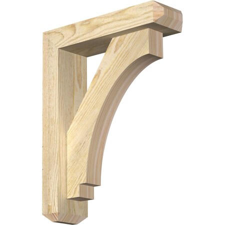 Ekena Millwork Imperial Craftsman Rough Sawn Bracket w/ Offset Brace, Douglas Fir, 4"W x 14"D x 18"H BKT0402X14X18IMP04RDF